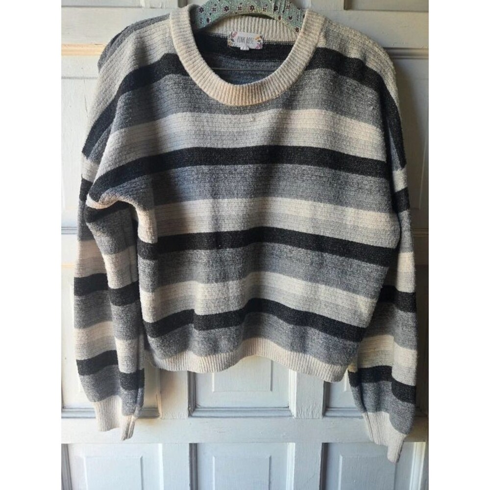 Pink Rose Striped Knit sweater